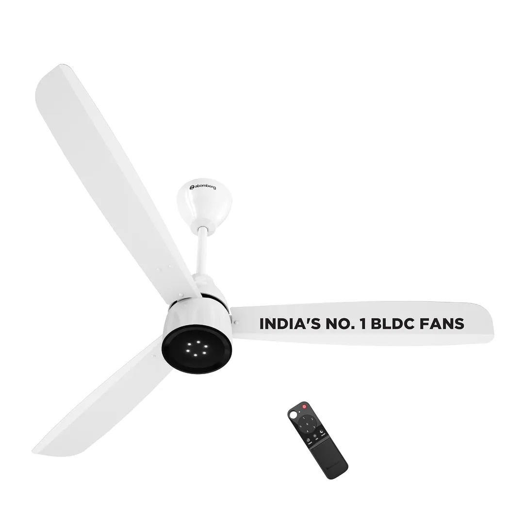 Ceiling fan running in a bright living room