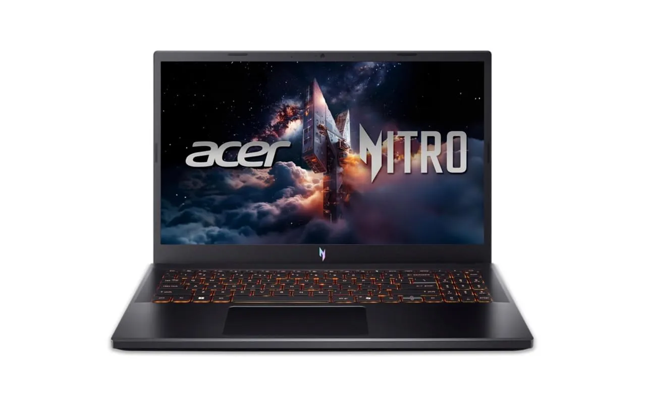 Gaming laptop with backlit keyboard on a desk
