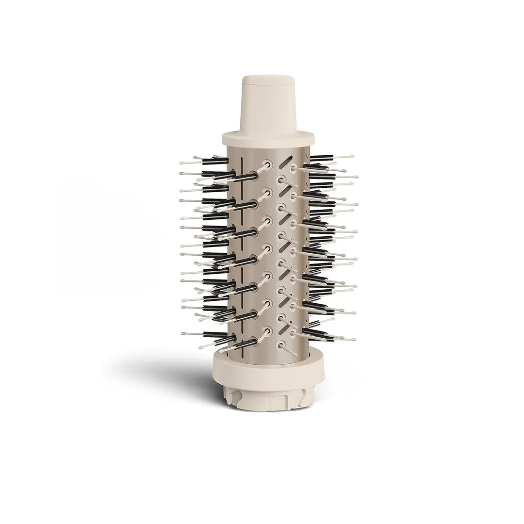 A collection of modern hair dryers with various attachments displayed on a clean surface.