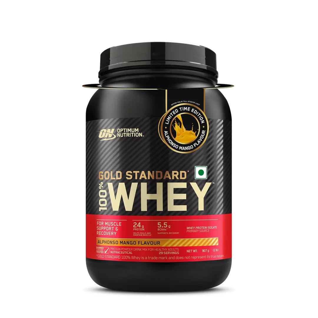 Protein powder tub with a scoop and shaker