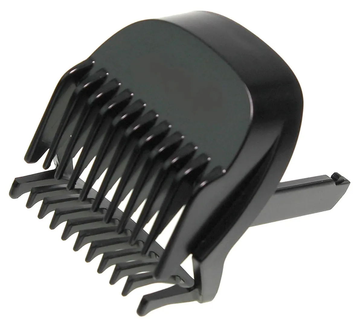 Cordless beard trimmer resting on a bathroom counter