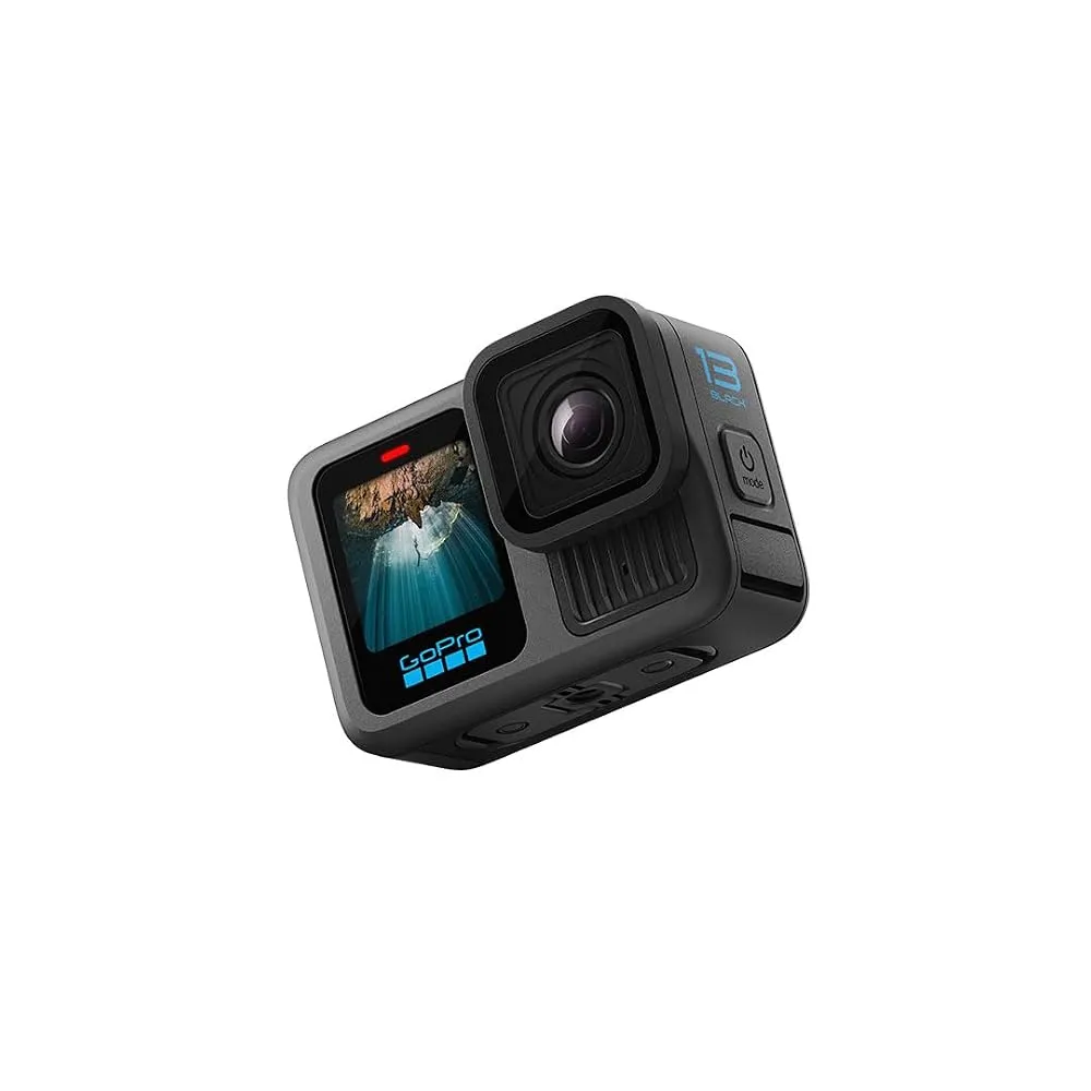 A collection of action cameras mounted on various sports equipment like helmets and surfboards.