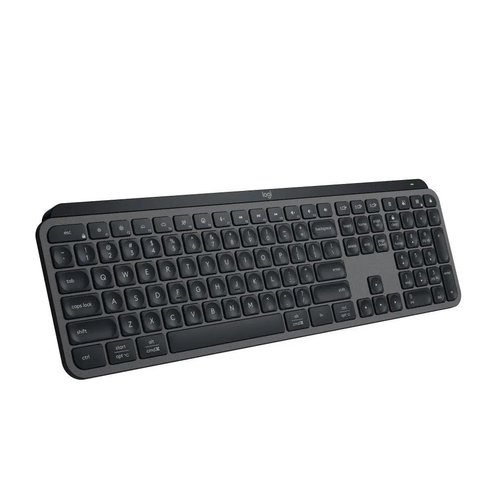 Wireless keyboard and mouse on a tidy home office desk
